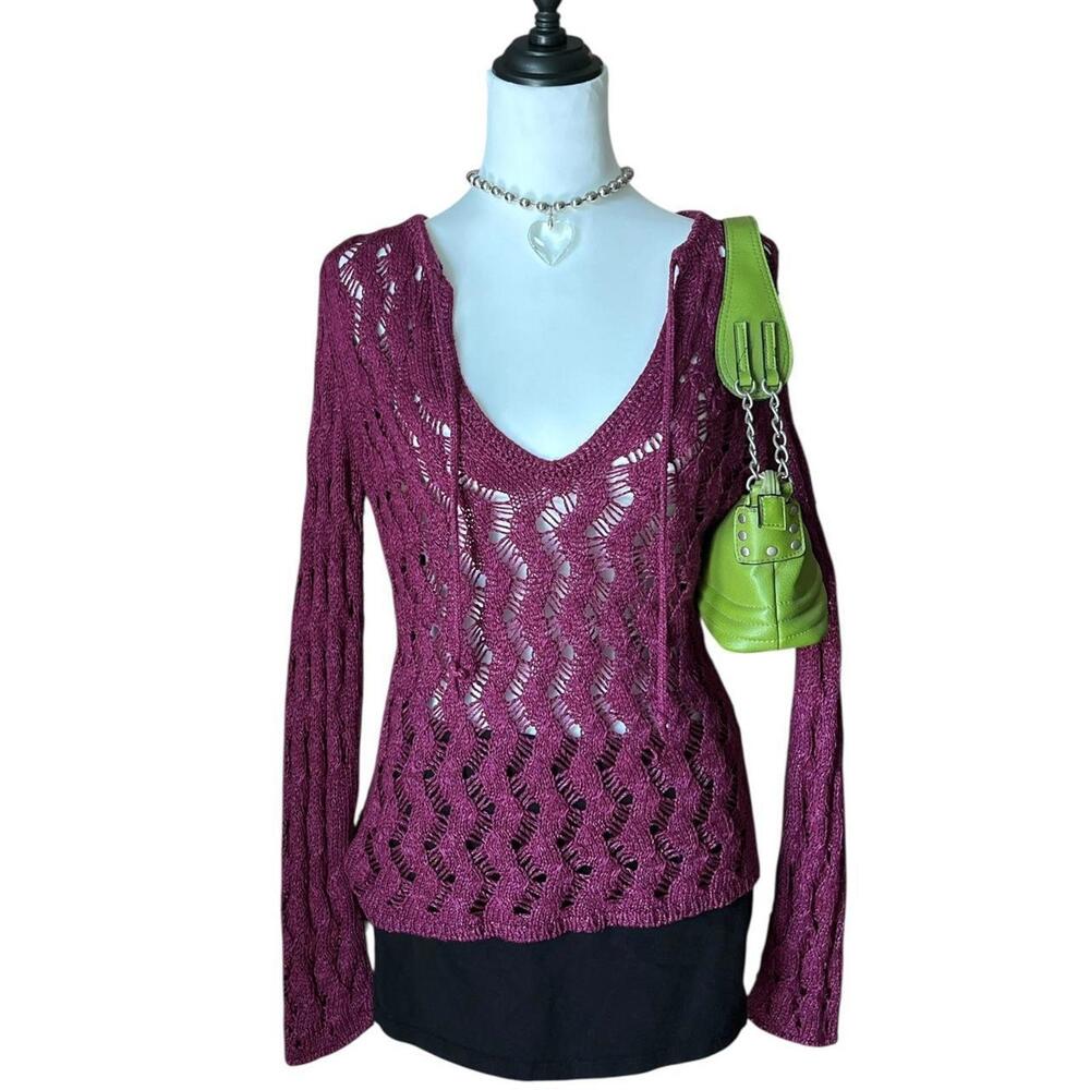Y2K mulberry knit sweater
